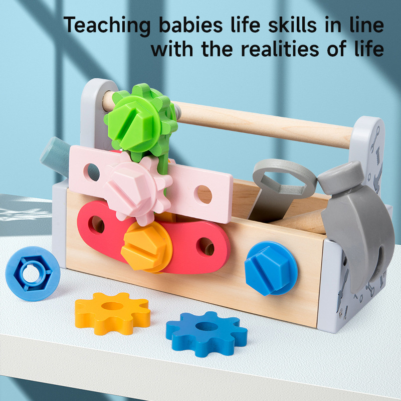 Gardening Tools For Toddlers - Children Toolbox Wooden Toys DIY Screw