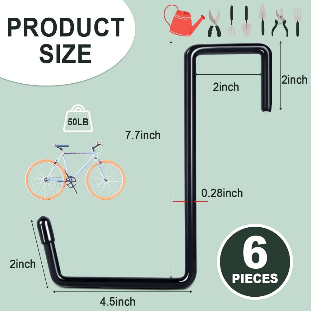 Larg 2/3/4/6/9 PCS Garage Hook - Gardening Tools Organizer 评论和价格