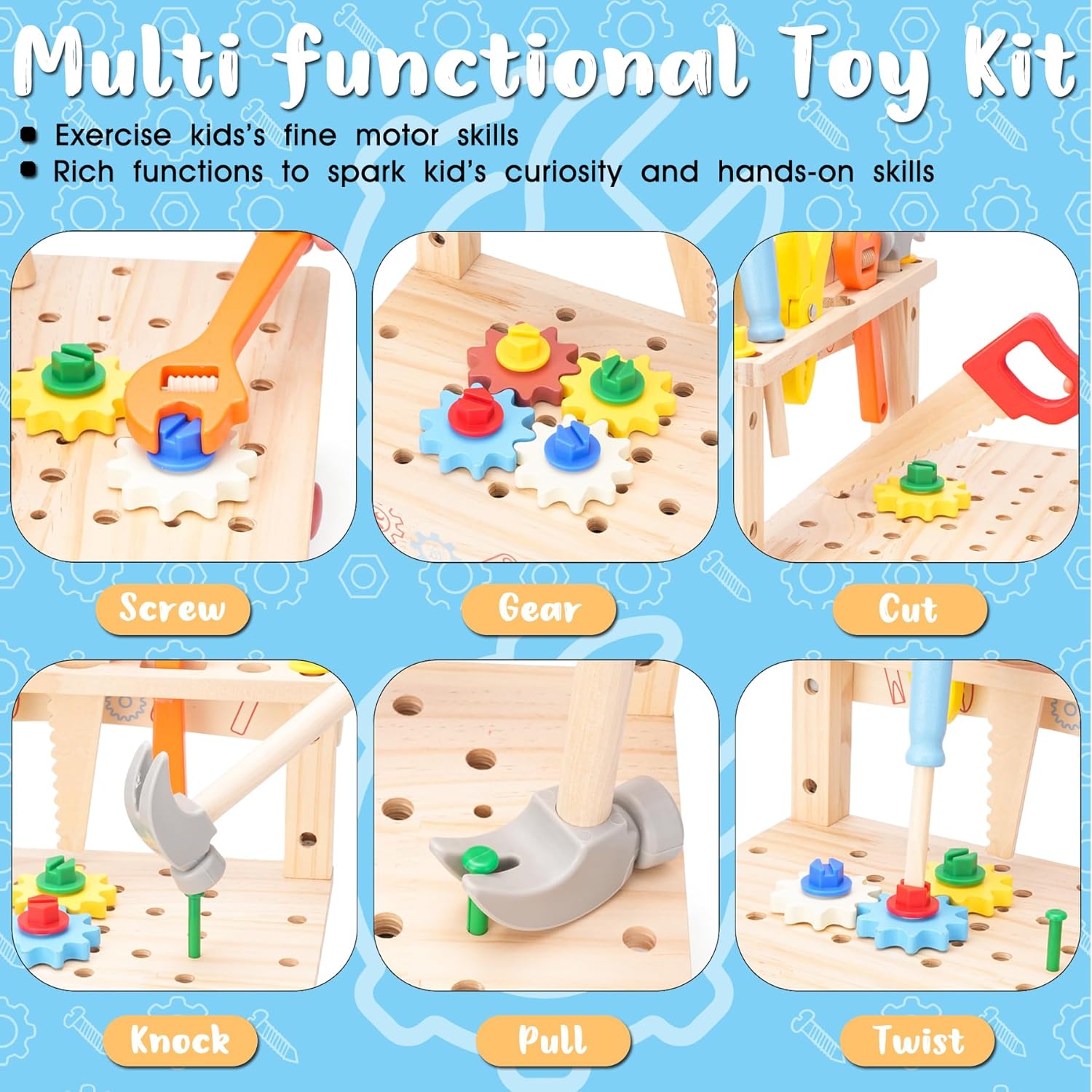 Wooden Tool Bench for Kids,Mon - Gardening Tools For Toddlers 评论和价格