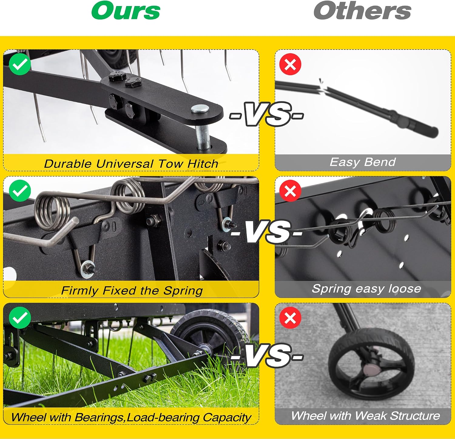 Tow Behind Lawn Dethatcher Rak - Gardening Yard Tools 评论和价格