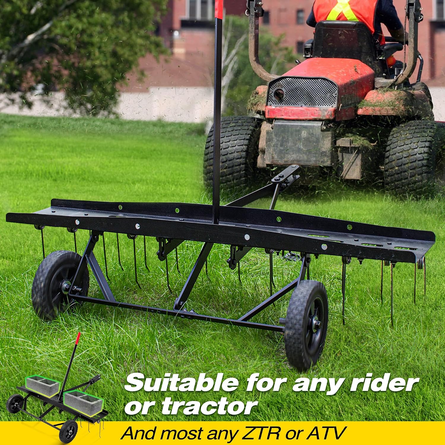Tow Behind Lawn Dethatcher Rak - Gardening Yard Tools 评论和价格